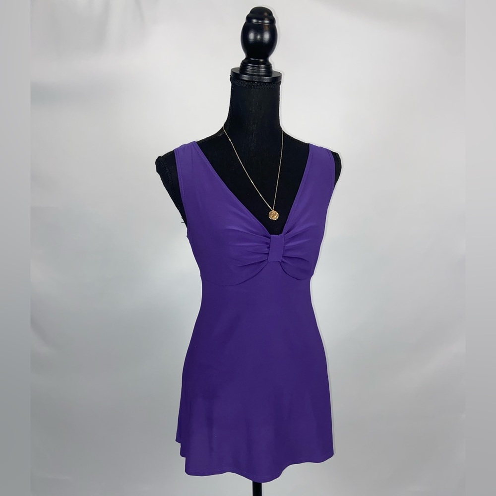 V-neck Top Purple Sleeveless Antthony Size Small - Picture 2 of 8